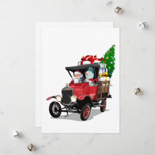 Cartes Pour Fêtes Annuelles Camion de Noël de dessin animé