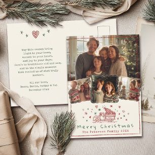 Cartes Pour Fêtes Annuelles Camion de Noël Whimsical à main 4 Photo
