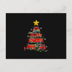 Cartes Pour Fêtes Annuelles Camion de pompier Sapin de Noël Hommes Femmes