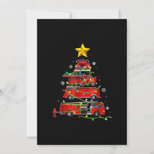 Cartes Pour Fêtes Annuelles Camion de pompier Sapin de Noël Hommes Femmes