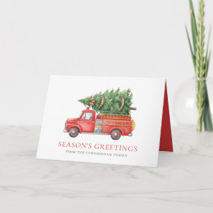 Cartes Pour Fêtes Annuelles Camion de pompiers de Noël moderne personnalisé