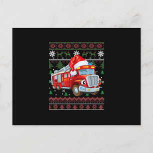 Cartes Pour Fêtes Annuelles Camion de pompiers Pompiers Noël Garçon Chapeau de