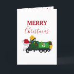 Cartes Pour Fêtes Annuelles Camion de recyclage de Noël<br><div class="desc">Un joli exemple d'un camion à ordures de recyclage de Noël portant un chapeau de Père Noël et décoré de lumières de Noël avec des mots "Joyeux Noël". Une carte de Noël idéale pour les amateurs de camions à ordures,  petits ou grands,  filles ou garçons.</div>