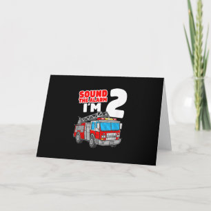 Cartes Pour Fêtes Annuelles Camion d'incendie 2 ans pompier 2e anniversaire
