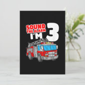 Cartes Pour Fêtes Annuelles Camion d'incendie 3 ans pompier 3e anniversaire (Debout devant)