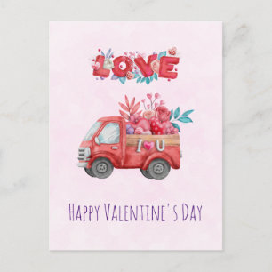Cartes Pour Fêtes Annuelles Camion mignon Love portant des bonbons Valentine