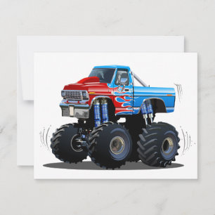 Cartes Pour Fêtes Annuelles Camion monstre de dessin animé