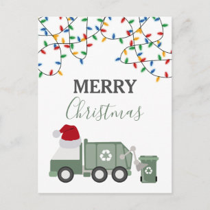 Cartes Pour Fêtes Annuelles Camion poubelle de recyclage de Noël Chapeau de Pè