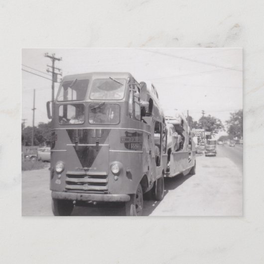 Cartes Pour Fêtes Annuelles Camion Retro Camion Commercial Semi voiture transp (Devant)