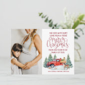 Cartes Pour Fêtes Annuelles Camion Rouge | Annonce de grossesse de Noël (Debout devant)