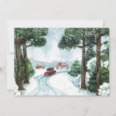 Cartes Pour Fêtes Annuelles Camion Rouge | Annonce de grossesse de Noël (Dos)