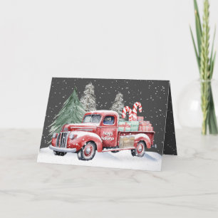 Cartes Pour Fêtes Annuelles Camion Rouge de Noël avec Sucres de canne