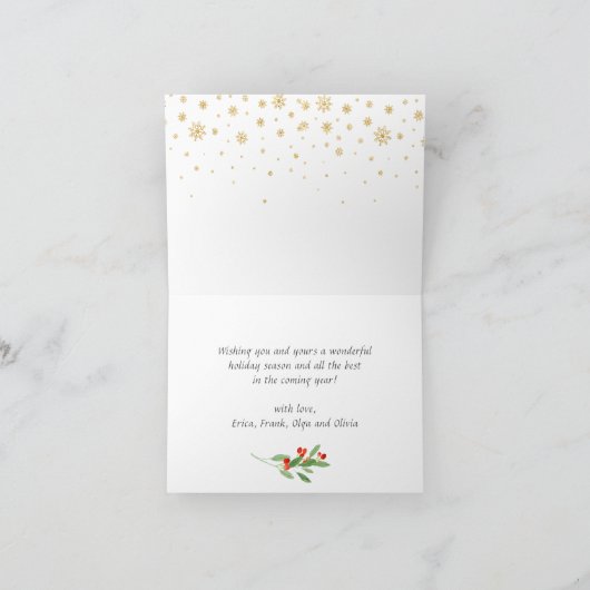 Cartes Pour Fêtes Annuelles Camion rouge rétro 4 PHOTO Noël Salutation pliée (Intérieur)