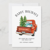 Cartes Pour Fêtes Annuelles Camion rouge rustique Joyeux Noël Arbre de Noël (Devant)