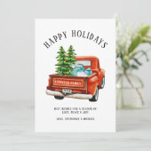 Cartes Pour Fêtes Annuelles Camion rouge rustique Joyeux Noël Arbre de Noël (Debout devant)