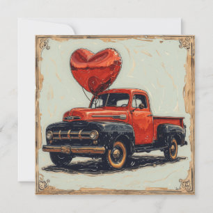 Cartes Pour Fêtes Annuelles Camion Rouge Valentine : Express Vintage Valentine