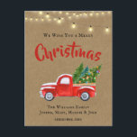 Cartes Pour Fêtes Annuelles CAMION ROUGE vintage COULEUR D'EAU NOËL RUSTIQUE H<br><div class="desc">Souhaitez à vos amis, à votre famille ou à vos clients un Joyeux Noël avec cette carte Vintage Red Truck - Farmhouse Style Christmas. La carte dit : "Nous vous souhaitons un joyeux Noël !" Vintage Red Pick Up Truck La carte de Noël est vintage avec une touche de rustique....</div>