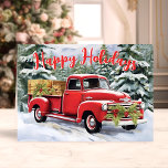Cartes Pour Fêtes Annuelles Camion rouge vintage en forêt de neige Noël<br><div class="desc">Envoyez vos voeux de vacances avec notre Camion Rouge Vintage à Snowy Forest Christmas Holiday Card! Cette charmante carte présente une illustration nostalgique d'un camion rouge vintage orné de couronnes festives et chargé de cadeaux, dans un cadre pittoresque de forêt enneigée. Parfait pour partager l'esprit de la saison, cette carte...</div>