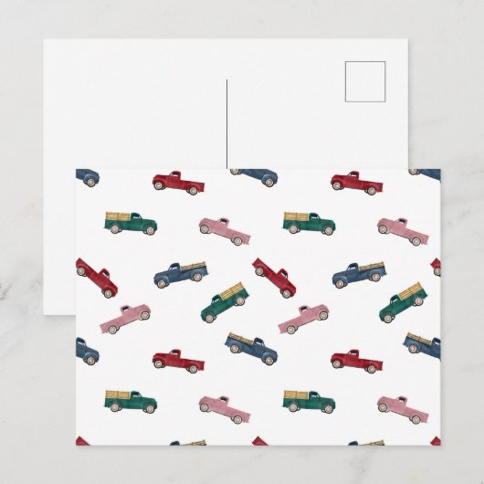 Cartes Pour Fêtes Annuelles Camions de ramassage Véhicules mignons Transport d (Devant / Derrière)