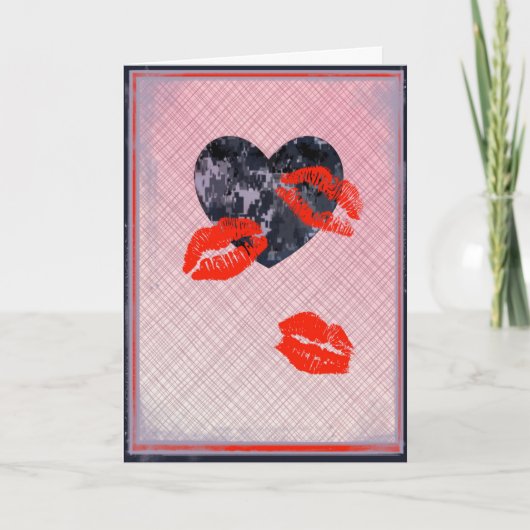 Cartes Pour Fêtes Annuelles Camo bleu des États-Unis Coeurs de Saint Valentin (Devant)