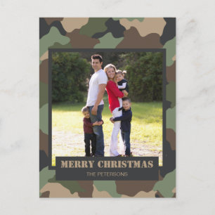 Cartes Pour Fêtes Annuelles Camouflage militaire Camo Photo de famille de Noël