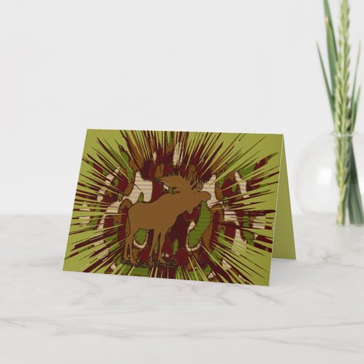 Cartes Pour Fêtes Annuelles Camouflage Moose Break-out Camo (Devant)