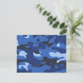 Cartes Pour Fêtes Annuelles Camouflage Motif Camo Bleu (Debout devant)