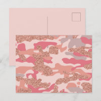Camouflage Rose Gold Blush Pink Camo Motif