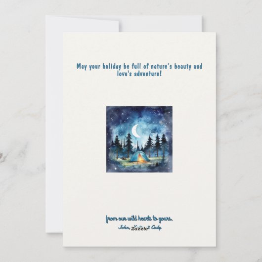 Cartes Pour Fêtes Annuelles Camp Adventure Starry Pine Tree Noël (Dos)