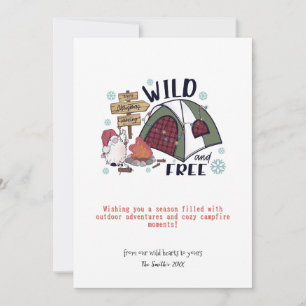 Cartes Pour Fêtes Annuelles Camp de Noël sous la tente Feu de camp Montagne Av
