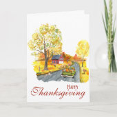 Cartes Pour Fêtes Annuelles Campagne Charme Thanksgiving (Devant)