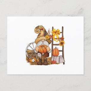 Cartes Pour Fêtes Annuelles Campagne d'automne Citrouille récolte Gnome