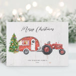 Cartes Pour Fêtes Annuelles Camper rouge vintage Noël non photo<br><div class="desc">Souhaitez à vos amis et à votre famille une bonne saison de vacances avec ce tracteur rouge vintage et un design de camping-car rouge. Personnalisez avec votre salutation de vacances et votre nom de famille.</div>