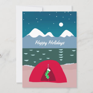 Cartes Pour Fêtes Annuelles Camping de tente de Noël