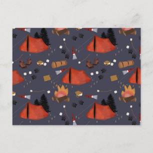 Cartes Pour Fêtes Annuelles Camping Extérieur Aventure Été Feu de camp