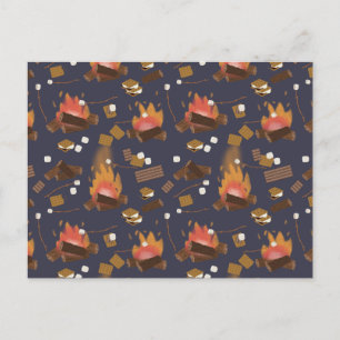 Cartes Pour Fêtes Annuelles Camping Fire Outdoor Adventure & Marshmallows