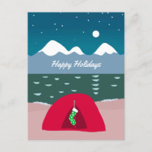 Camping Red Tent à Noël