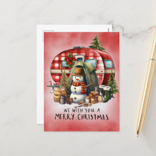 Cartes Pour Fêtes Annuelles Camping Snowman Thème de Noël