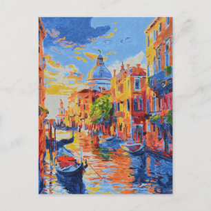 Cartes Pour Fêtes Annuelles Canal vénitien au coucher du soleil