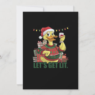 Cartes Pour Fêtes Annuelles Canard de Noël, Allumons la fête