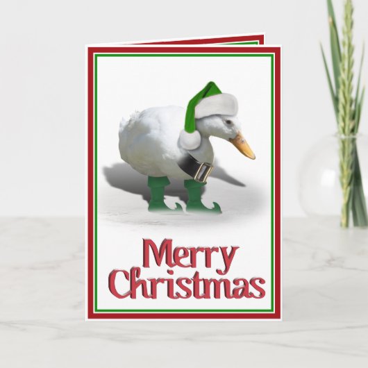 Cartes Pour Fêtes Annuelles Canard Elf Christmas - Père Noël Helper (Devant)