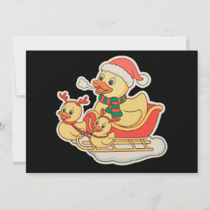 Cartes Pour Fêtes Annuelles Canard en caoutchouc Noël Chapeau de Père Noël Tra