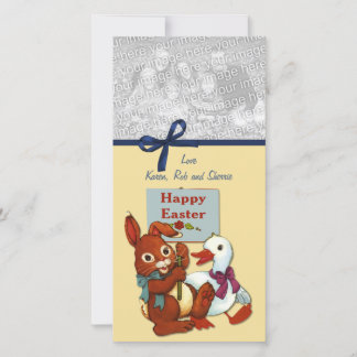Cartes Pour Fêtes Annuelles Canard et lapin Pâques