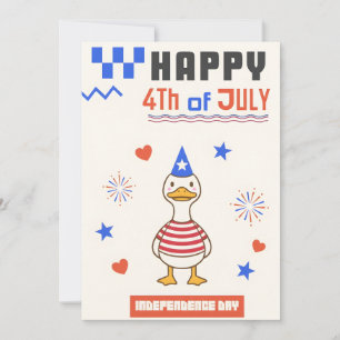 Cartes Pour Fêtes Annuelles Canard patriotique Joyeux 4 juillet Indépendance U