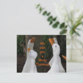 Cartes Pour Fêtes Annuelles Canards blancs de Noël chantant Noël (Debout devant)