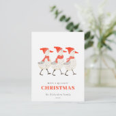 Cartes Pour Fêtes Annuelles Canards de Noël mignons drôles rouges couinant  (Debout devant)