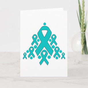 Cartes Pour Fêtes Annuelles Cancer de l'ovaire Arbre à ruban de Noël