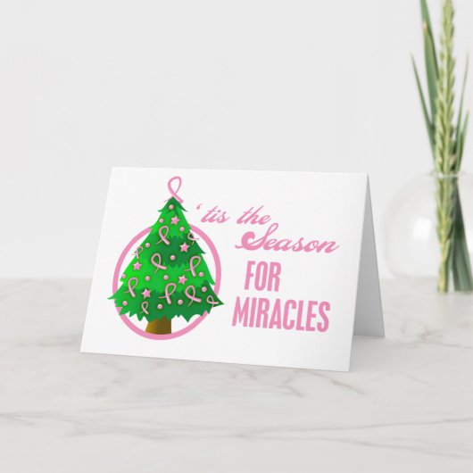 Cartes Pour Fêtes Annuelles Cancer du sein Miracles de Noël (Devant)