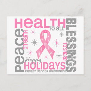 Cartes Pour Fêtes Annuelles Cancer du sein Noël 4 Fêtes de neige