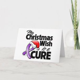 Cartes Pour Fêtes Annuelles Cancer pancréatique Mon souhait de Noël est un rem